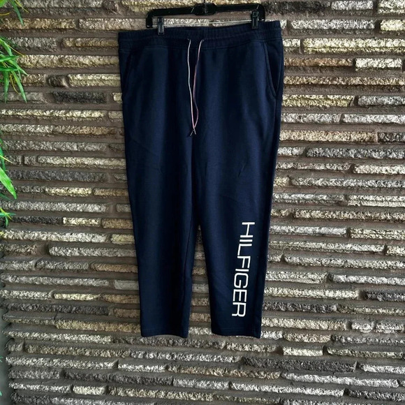 Tommy Hilfiger Men's Blue Spellout Drawstring Sweatpants Loungewear - Picture 6 of 6
